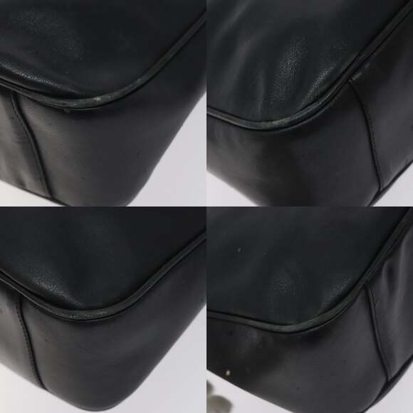 GUCCI Bamboo Hand Bag Leather Black Gold 001 0166 001 0166 - Picture 10 of 12